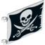 Набор LEGO Flag 6 x 4 with Skull with Crossed Cutlasses (Jolly Roger) Print on Both Sides, Белый