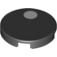Набор LEGO Tile Round 2 x 2 with Bottom Stud Holder with White Dot Print, Черный