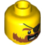 Набор LEGO Minifig Head Beard with Messy Hair, Moustache Dark Orange, Gold Teeth, Eyepatch Print [Hollow Stud], Желтый