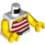 Набор LEGO Torso Pirate Stripes Red with Rope Belt Print / Yellow Arms / Yellow Hands, Белый