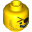 Набор LEGO Minifig Head Beard Brown Stubble, Eyepatch, Open Grin, Missing Teeth Print [Hollow Stud], Желтый