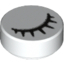 Набор LEGO Tile, Round 1 x 1 with Black Eye Closed with Eyelashes Print, Белый