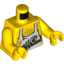 Набор LEGO Torso Pirate White Apron, Fish Skeleton and Chest Hair Print / Yellow Arms / Yellow Hands, Желтый