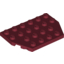 Набор LEGO Wedge Plate 4 x 6 Cut Corners, Темно-красный