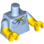 Набор LEGO Torso Shirt Open Collar with Chest Hair, Hammer and Saw Print / Yellow Arms with Bright Light Blue Short Sleeves / Yellow Hands, Bright Light Blue