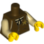 Набор LEGO Torso Western Sheriff Star Badge, Vest, Gold Chain, Black Tie Print / Tan Arms / Yellow Hands, Темно-коричневый