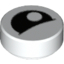 Набор LEGO Tile, Round 1 x 1 with Black Eye with Pupil Partially Closed Print, Белый