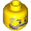 Набор LEGO Minifig Head Beard Gray with Gray Eyebrows, Sideburns and Stern Print [Hollow Stud], Желтый
