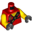 Набор LEGO Torso Ninjago Robe with Black Sash with Asian Characters Print (Kai 2015) / Yellow Arms / Black Hands, Красный