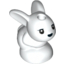 Набор LEGO Bunny Rabbit Baby Sitting with Black Eyes and Black Nose Print, Белый