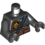 Набор LEGO Torso Ninjago Robe with Belt with Pouch, Knife, Scabbard and Earth Power Emblem Print / Black Arms / Black Hands, Черный