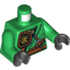 Набор LEGO Torso Ninjago Robe with Belt, Knife, Scabbard and Gold Dragon Head Emblem Print / Green Arms / Black Hands, Зеленый