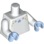 Набор LEGO Torso with Bright Pink, Bright Light Yellow and Bright Light Blue Stars Print / White Arms / Bright Light Blue Hands, Белый