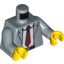 Набор LEGO Torso Open Suit Jacket with White Shirt, Red Tie and Belt Print / Sand Blue Arms / Yellow Hands, Sand Blue