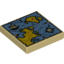 Набор LEGO Tile 2 x 2 with Map with Red 'X' and Blue and Yellow Print, Tan