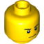 Набор LEGO Minifig Head Eyebrows and Scowl, White Pupils Print [Hollow Stud], Желтый