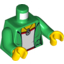 Набор LEGO Torso Female Jacket Open over Red and Light Green Top with Necklace Print / Green Arms / Yellow Hands, Зеленый