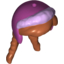 Набор LEGO Minifig Hair Friends Long with Pigtails and Magenta Winter Hat with White Fur Trim Print, Темно-оранжевый