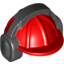 Набор LEGO Minifig Helmet Construction with Black Ear Protector / Headphones Pattern [Red], Красный
