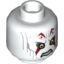 Набор LEGO Minifig Head Alien Pau'an with Yellow Eyes, Gray Lines and Red Markings Print (SW Inquisitor) [Hollow Stud], Белый