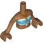 Набор LEGO Torso Friends Medium Azure and Light Aqua Tube Top with Gold Necklace Print, Medium Dark Flesh Arms with Hands, Medium Dark Flesh