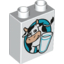Набор LEGO Brick 1 X 2 X 2 with Cow and Glass of Milk Print [Milk Carton], Белый