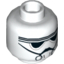 Набор LEGO Minifig Head Alien with Black Goggles and Breathing Mask Print (SW AT-DP Pilot) [Hollow Stud], Белый