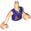 Набор LEGO Torso Friends Dark Purple Vest Top with Yellow Buttons and Comb, Light Flesh Arms with Hands, Light Flesh