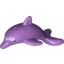 Набор LEGO Dolphin, Jumping with Bottom Axle Holder and Blue Eyes and White Decorative Trim on Forehead Print, Medium Lavender