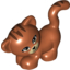 Набор LEGO Cat Standing, Looking Left with Tan Eyes, Black Nose and Mouth and Brown Stripes Print, Темно-оранжевый
