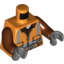 Набор LEGO Torso Safety Vest with Reflective Stripes, Reddish Brown Shirt, Belt with Pouches and Pliers Print / Reddish Brown Arms / Dark Bluish Gray Hands, Оранжевый
