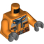 Набор LEGO Torso Construction Jacket over Dark Gray Hoodie, Zipper Pockets, Brown Belt Print / Orange Arms / Dark Bluish Gray Hands, Оранжевый