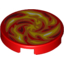Набор LEGO Tile Round 2 x 2 with Bottom Stud Holder with Fire Print, Красный