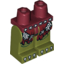 Набор LEGO Legs and Dark Red Hips with Dark Red Loincloth, Bone Belt, Cord with Teeth and White Claws Print, Оливковый