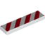 Набор LEGO Tile 1 x 4 with Red and White Danger Stripes Red Print, Белый