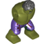 Набор LEGO Hulk Body with Messy Hair and Dark Purple Pants with Dark Red Print, Оливковый