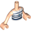 Набор LEGO Torso Friends White Top with Dark Blue Stripes and Necklace, Light Flesh Arms with Hands, Light Flesh