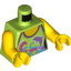 Набор LEGO Torso Female Halter Top with Dolphin, Pink and Medium Azure Swirls and Yellow Stars Print / Yellow Arms / Yellow Hands, Лайм