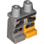 Набор LEGO Right Leg, Bright Light Orange Left Leg, and Light Bluish Gray Hips with Dark Red and Gray Straps with Pouches and Belt Print, Flat Silver