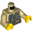 Набор LEGO Torso Police Shirt with Dark Tan Vest with Pockets, Silver Radio and Badge, Zipper and 'POLICE' Print on Back / Tan Arms / Yellow Hands, Tan