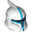 Набор LEGO Minifig Helmet SW Clone Trooper with Holes, Dark Azure Markings and Silver Visor Print (Clone Trooper Lieutenant), Белый