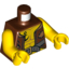 Набор LEGO Torso Pirate Vest Tattered and Anchor Tattoo, Muscles Print / Yellow Arms / Yellow Hands, Красно-коричневый