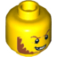Набор LEGO Minifig Head Dark Orange Eyebrows and Sideburns, Broken Tooth, Determined Grin, Pupils Print [Hollow Stud], Желтый