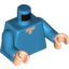 Набор LEGO Torso with Pixelated Light Flesh Neck Print (Minecraft) / Dark Azure Arms / Light Flesh Hands, Dark Azure