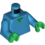Набор LEGO Torso with Pixelated Green Neck Print (Minecraft) / Dark Azure Arms / Green Hands, Dark Azure