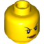 Набор LEGO Minifig Head Female with Black Arched Thin Eyebrows, Eyelashes, Dark Pink Lips, Evil Smile Print [Hollow Stud], Желтый