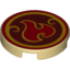 Набор LEGO Tile Round 2 x 2 with Fire Power Icon Print, Tan