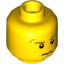 Набор LEGO Minifig Head Dark Orange Eyebrows, Scar over Right Eye, Scowl Print [Hollow Stud], Желтый