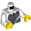 Набор LEGO Torso Female Gray, Pink and Medium Azure Body Armor with Ultra Agents Logo over Shirt and Black Tie Print / White Arms / Yellow Hands, Белый