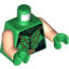 Набор LEGO Torso Black Striped Vest with Clasps and Lime Lines, Zipper, Belt with Gold Buckle and Muscles Print (Green Arrow) / Light Flesh Arms / Green Hands, Зеленый